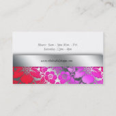 名結婚刺ダマスクフローラシルバーピンクレ 名刺 (裏面)