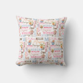 名絵を描付き花コラージュ クッション (正面)