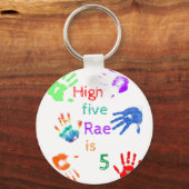 名絵を描前の誕生日をパーソナライズされた印刷 キーホルダー (正面)