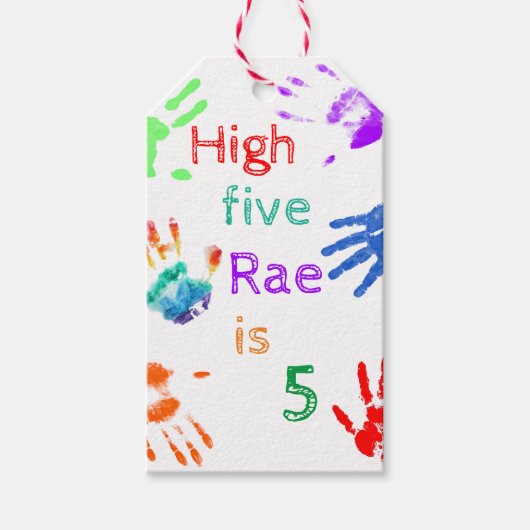 名絵を描前の誕生日をパーソナライズされた印刷 ギフトタグ (正面)