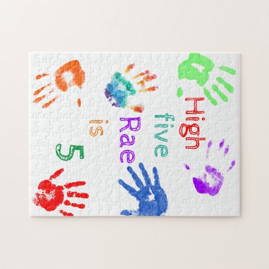 名絵を描前の誕生日をパーソナライズされた印刷 ジグソーパズル (横)