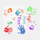 名絵を描前の誕生日をパーソナライズされた印刷 フリースブランケット (正面(横))