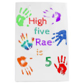 名絵を描前の誕生日をパーソナライズされた印刷 ミディアムペーパーバッグ (正面)