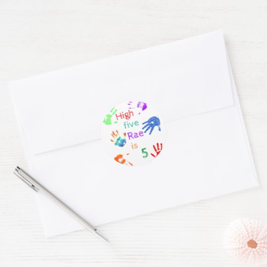 名絵を描前の誕生日をパーソナライズされた印刷 ラウンドシール (封筒)