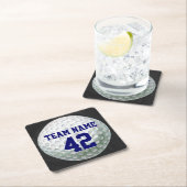 名絵を描前付きゴルフボール スクエアペーパーコースター (インサイチュ)