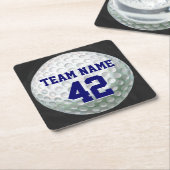 名絵を描前付きゴルフボール スクエアペーパーコースター (アングル)