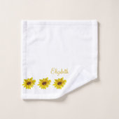 名縁ど前付きヒマワリ バスタオルセット (ウォッシュタオル)
