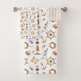 名航海のカスタマイズ前ネイビーブルー バスタオルセット