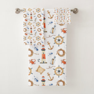 名航海のカスタマイズ前ネイビーブルー バスタオルセット