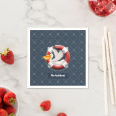 名航海の前のおもしろいのペリカン スタンダードカクテルナプキン (インサイチュ)