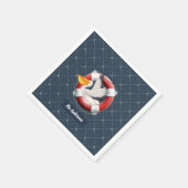 名航海の前のおもしろいのペリカン スタンダードカクテルナプキン (角)