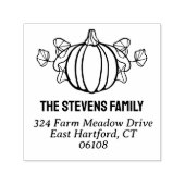 名葉前とアドレス付きカボチャ セルフインキングスタンプ (デザイン)