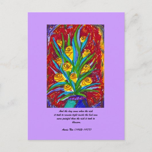 名言とともに咲く ポストカード (正面)