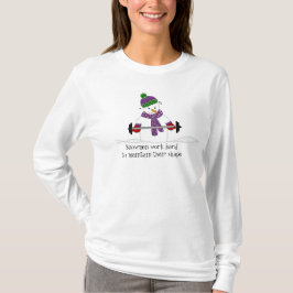 名言付きウェイトリフティングスノーマン Tシャツ