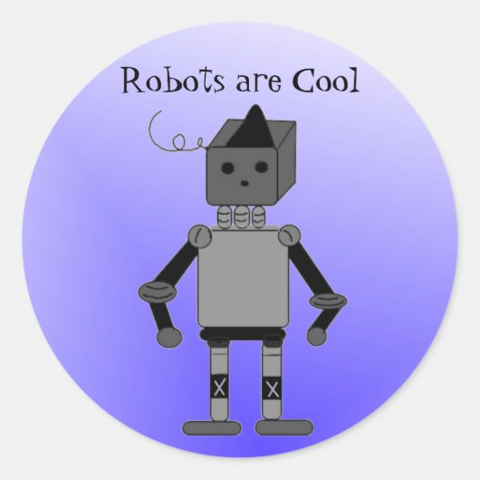 名言付きロボット ラウンドシール (正面)