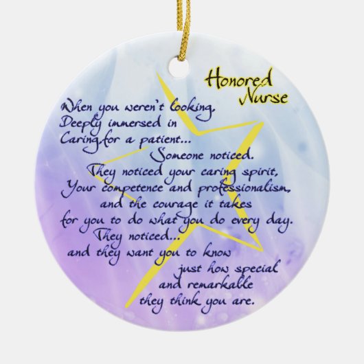 名誉あるナースオーナメント セラミックオーナメント (正面)