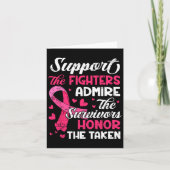 名誉ある乳がん患者を称賛するがん支援 カード (正面)