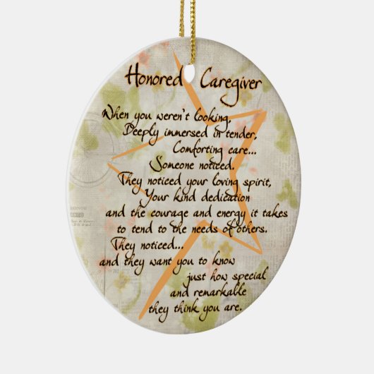 名誉ある介護者アクリルオーナメント セラミックオーナメント (右)