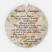 名誉ある介護者紙カードオーナメント オーナメントカード (裏面)