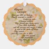 名誉ある介護者紙カードオーナメント オーナメントカード (裏面)