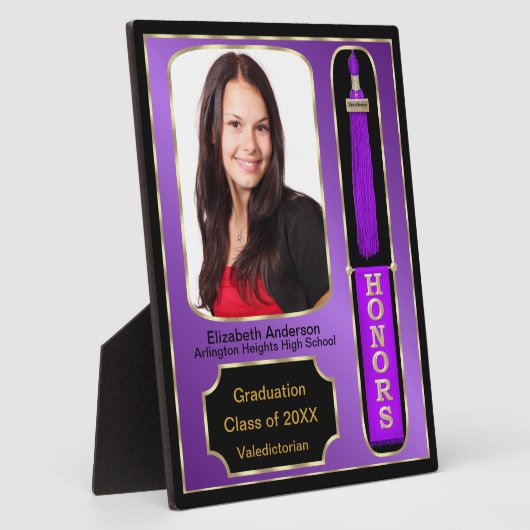 名誉ある写真プラーク・パープルでの卒業 フォトプラーク (側面)