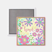 名誉かわいらしハート花モダン鼓動 マグネット (正面/裏面)