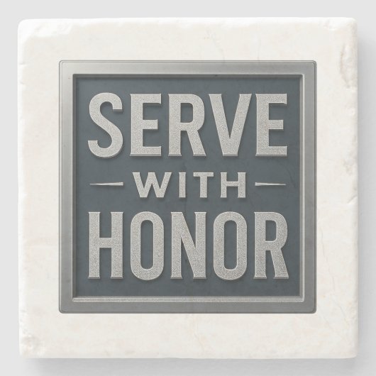 名誉でサーブ™ LDS石コースター ストーンコースター (正面)