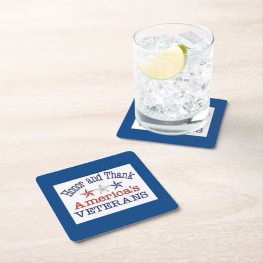 名誉とアメリ感謝していカ国の退役軍人 スクエアペーパーコースター (インサイチュ)