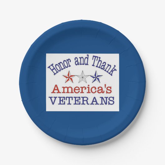 名誉とアメリ感謝していカ国の退役軍人 ペーパープレート (正面)