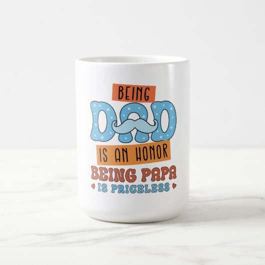 名誉と価値のない愛 – 完璧な父の日 コーヒーマグカップ (中央)