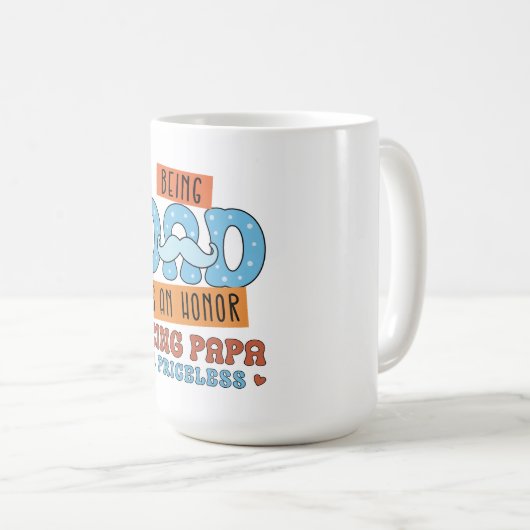 名誉と価値のない愛 – 完璧な父の日 コーヒーマグカップ (正面右)