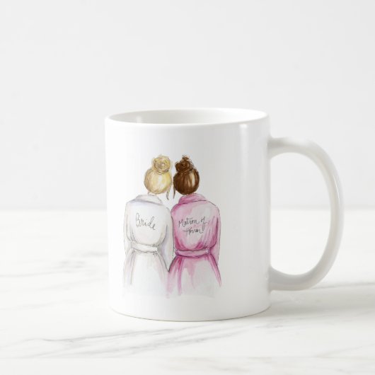 名誉のある婦人か。 ブロンドのパンの花嫁の金褐色の女中 コーヒーマグカップ (右)