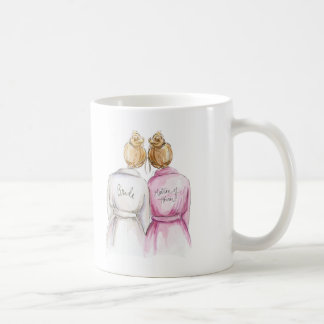 名誉のある婦人か。 マグのブロンドの花嫁の暗いブロンドの女中 コーヒーマグカップ