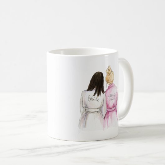 名誉のある婦人か。 長いDkのBrの花嫁のブロンドのパンの女中 コーヒーマグカップ (正面右)