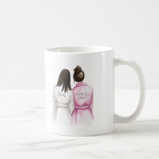 名誉のある婦人か。 長いDkのBrの花嫁DkのBrのパンの女中 コーヒーマグカップ (右)