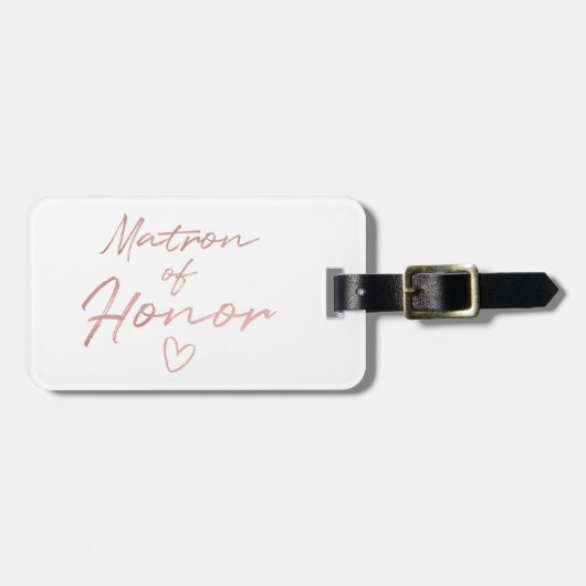 名誉のある婦人-ばら色の金ゴールドののどホイル ラゲッジタグ (正面横)