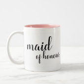 名誉のある書道の女中、花嫁のマグ ツートーンマグカップ (左)