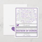 名誉のある私の婦人ですか。 紫色か灰色の詩 招待状 (正面/裏面)