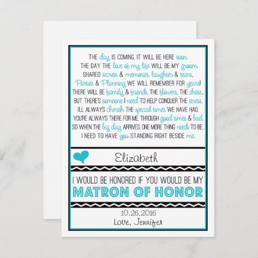 名誉のある私の婦人ですか。 青か黒い詩V2 招待状 (正面/裏面)