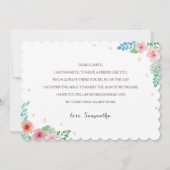 名誉のある私の婦人、水彩画の花です 招待状 (裏面)