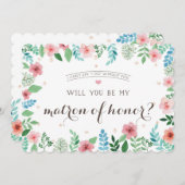 名誉のある私の婦人、水彩画の花です 招待状 (正面/裏面)