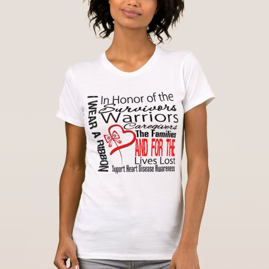 名誉のコラージュの捧げ物の心臓病 Tシャツ (正面)