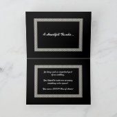 名誉のチェッカーボードの結婚式の人は感謝していしています サンキューカード (内部)