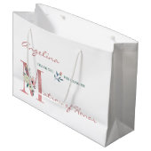 名誉のパーソナライズされたフローラありがとう ラージペーパーバッグ (正面アングル)