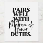 名誉のマトロンとのペアの義務ワインラベル ワインラベル (シングルラベル)