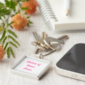 名誉のマトロンピンク名前をカスタムするギフト結婚ズ キーホルダー (側面)