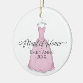 名誉のミード結婚のブライダルパーティヴィンテージドレス セラミックオーナメント (左)