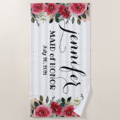 名誉のメイドパーティーのための特別なギフト ビーチタオル (正面)