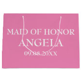 名誉のメイド エレガント カスタム ネーム ギフト ウェディング ラージペーパーバッグ (正面)