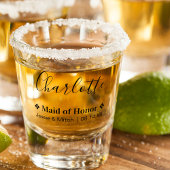 名誉のメイド オブ オナー ウェディング 日付と名前のカスタマイズ ショットグラス